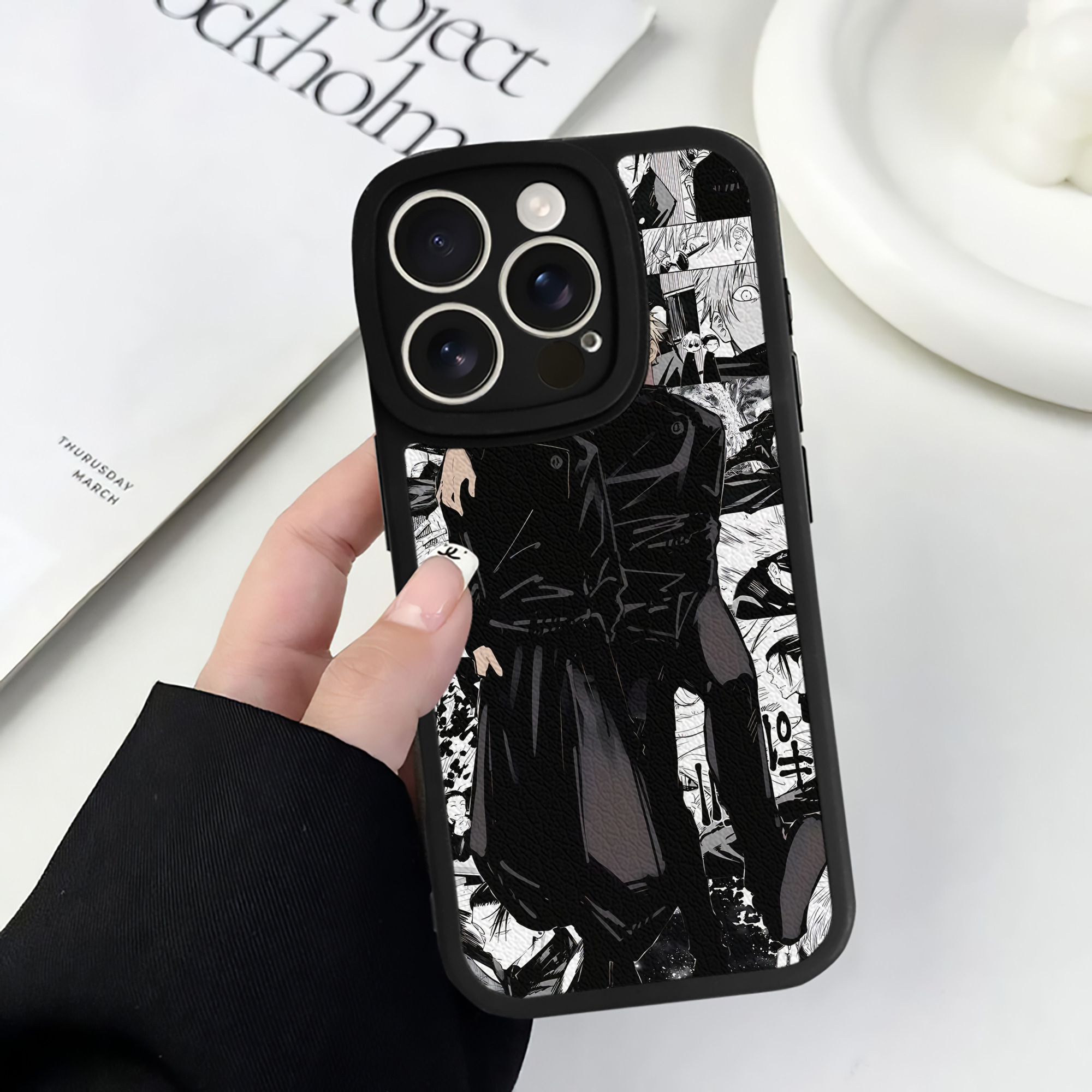 （画像用） 呪術廻戦 Jujutsu Kaisen 【iPhone 16シリーズ対応】シリコンスマホケース（レザー調） 材質：シリコン